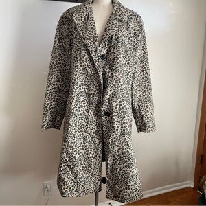 Vintage Jonathon Michael Leopard Print Trench Outdoor Coat